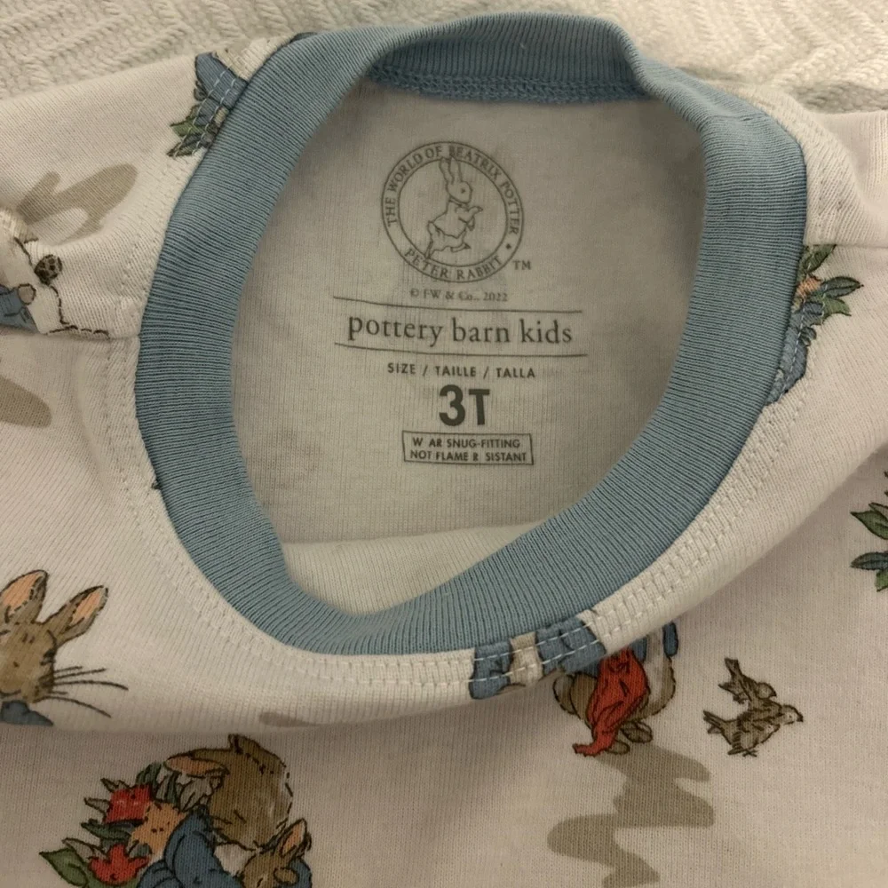 Pottery Barn Peter Rabbit Organic Cotton Pajama Top Only Size 3T